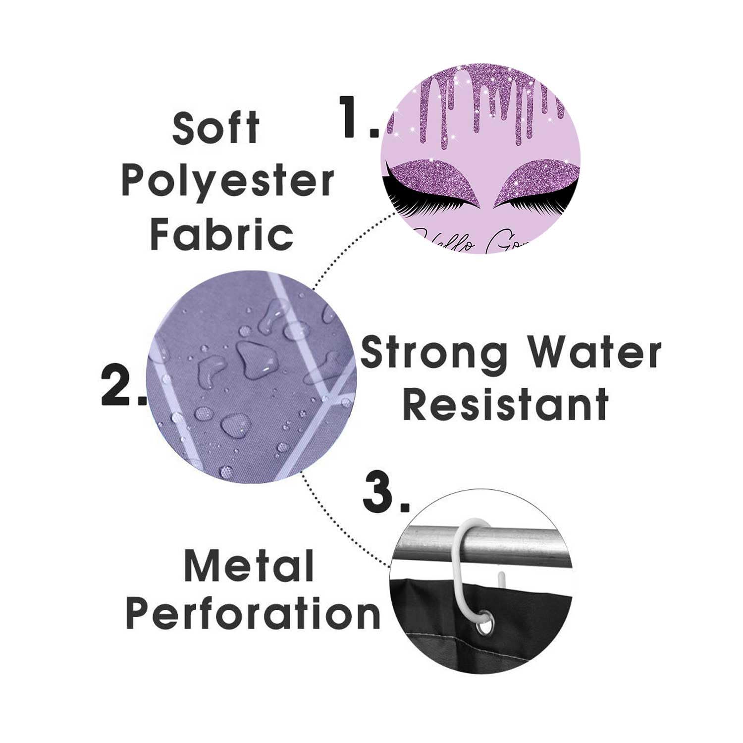 4PCS Sexy Black Girl Magic Shower Curtain Set,