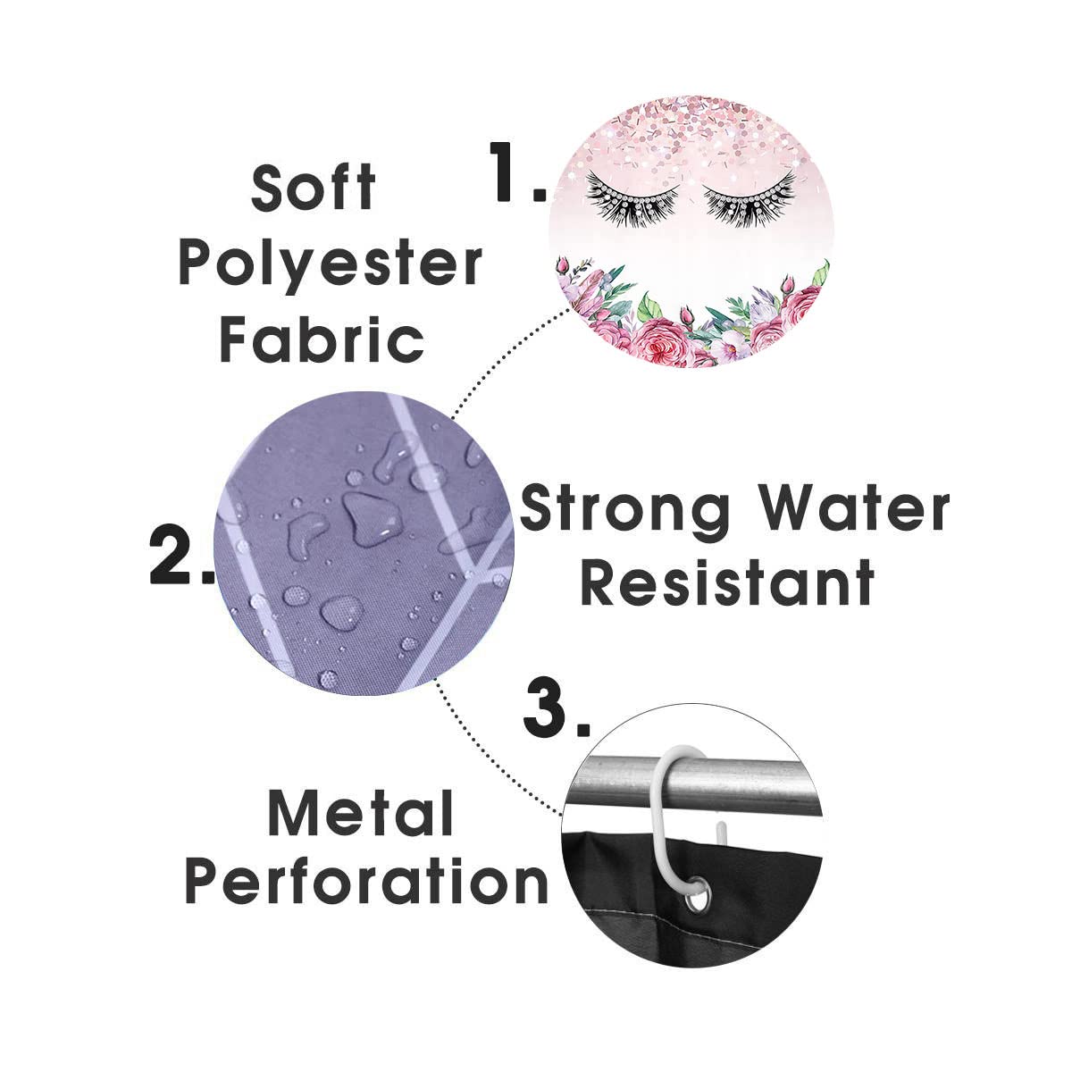 4PCS Sexy Black Girl Magic Shower Curtain Set,