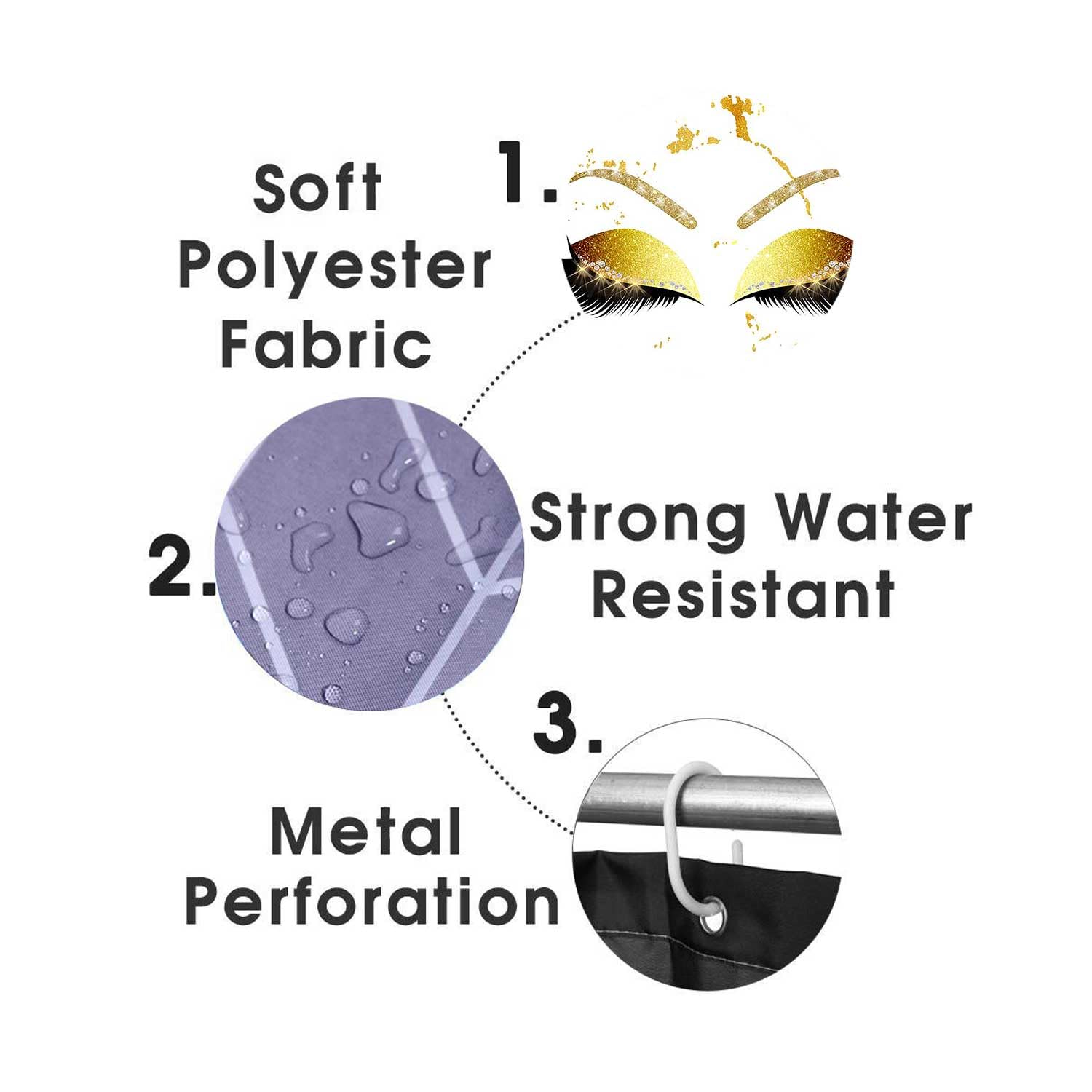 4PCS Sexy Black Girl Magic Shower Curtain Set,