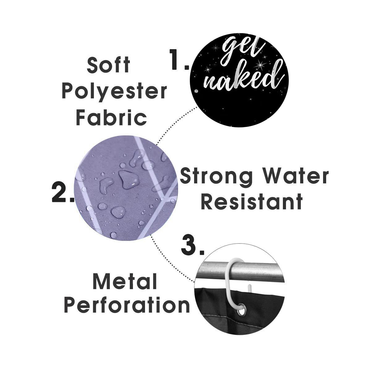 4PCS Sexy Black Girl Magic Shower Curtain Set,