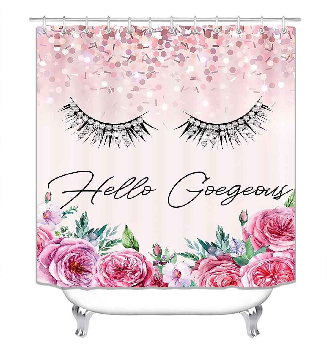 4PCS Sexy Black Girl Magic Shower Curtain Set,
