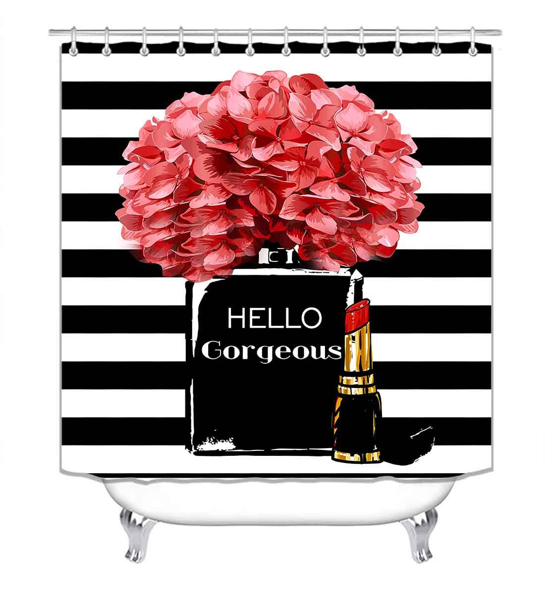4PCS Sexy Black Girl Magic Shower Curtain Set,
