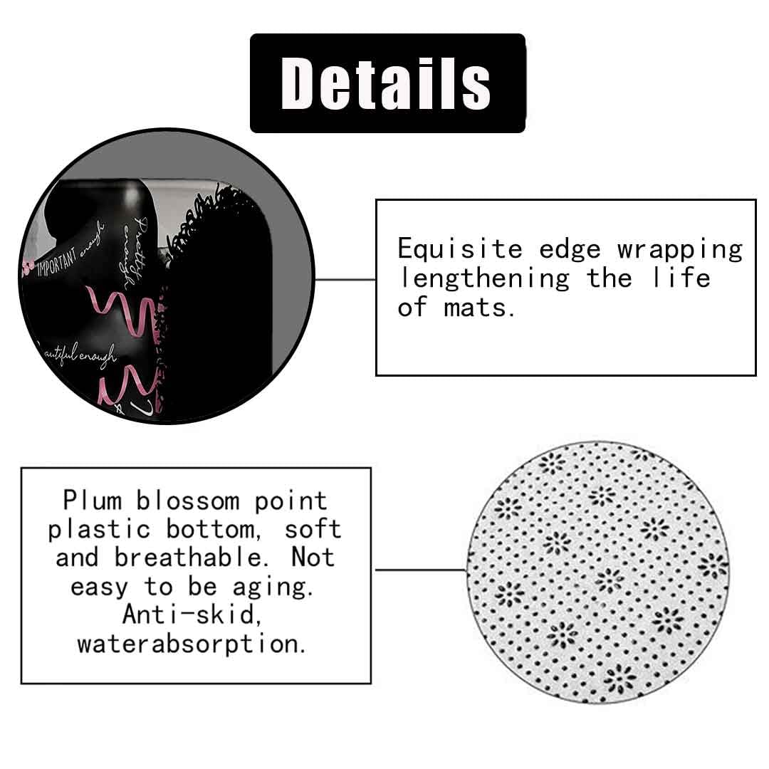 4PCS Sexy Black Girl Magic Shower Curtain Set,