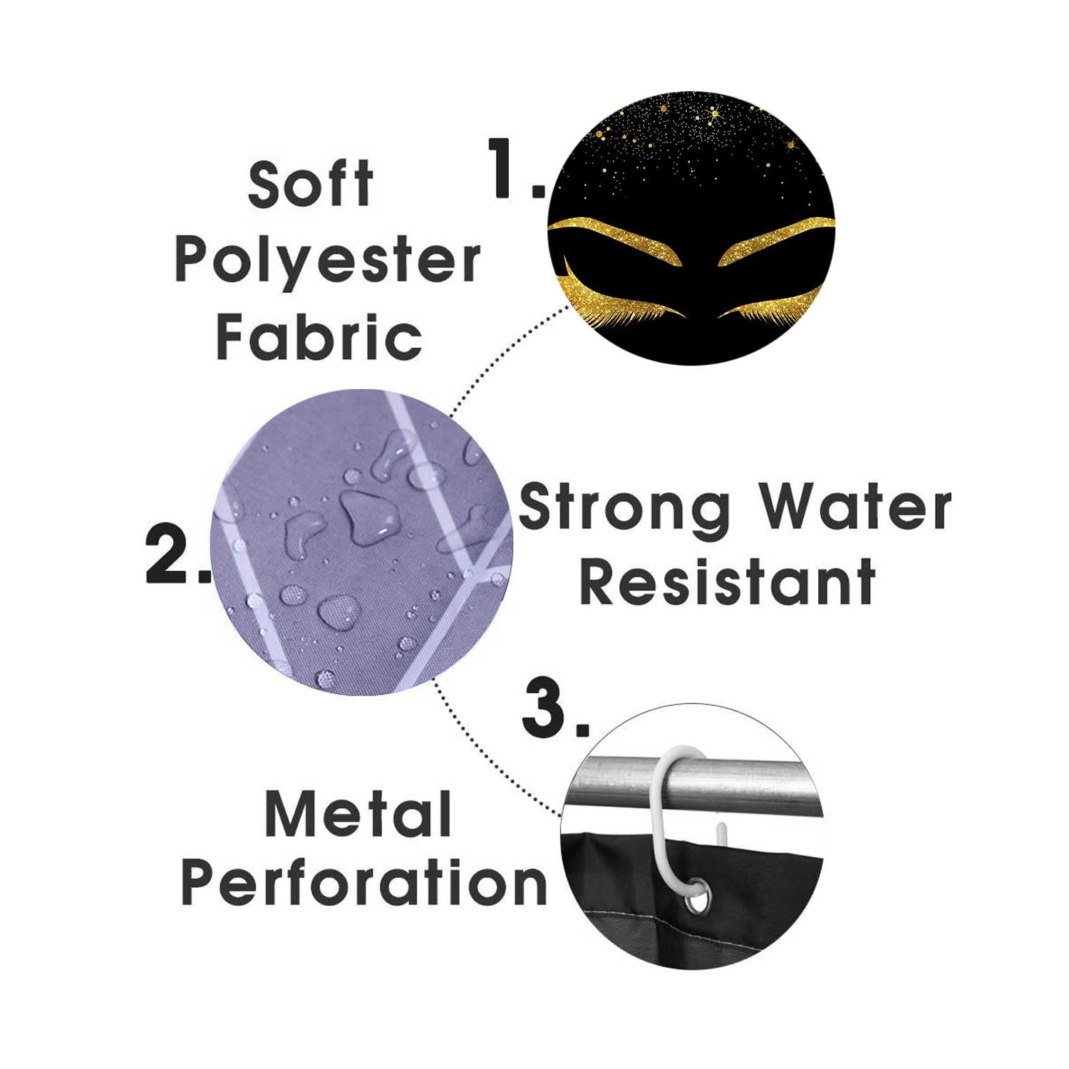 4PCS Sexy Black Girl Magic Shower Curtain Set,