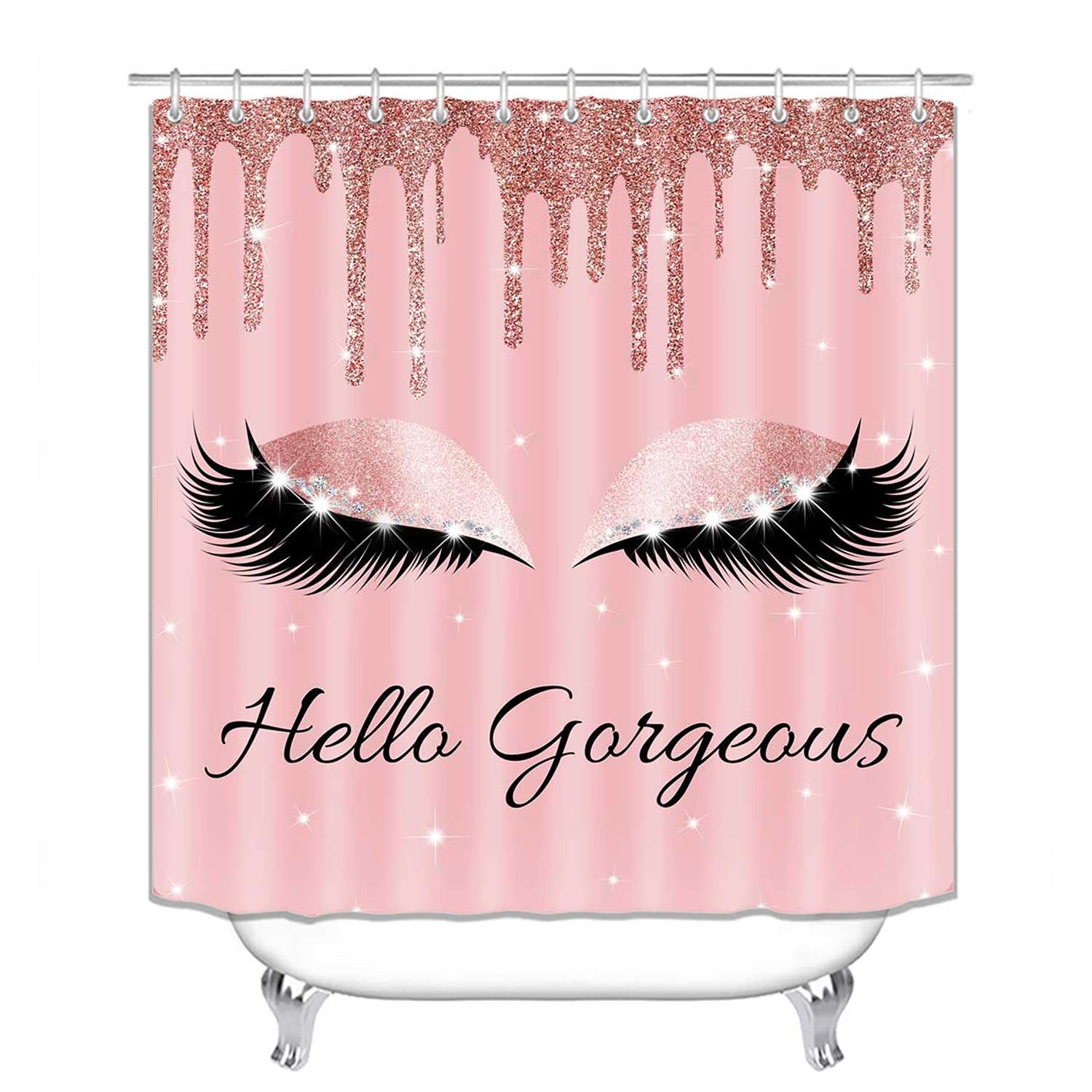 4PCS Sexy Black Girl Magic Shower Curtain Set,