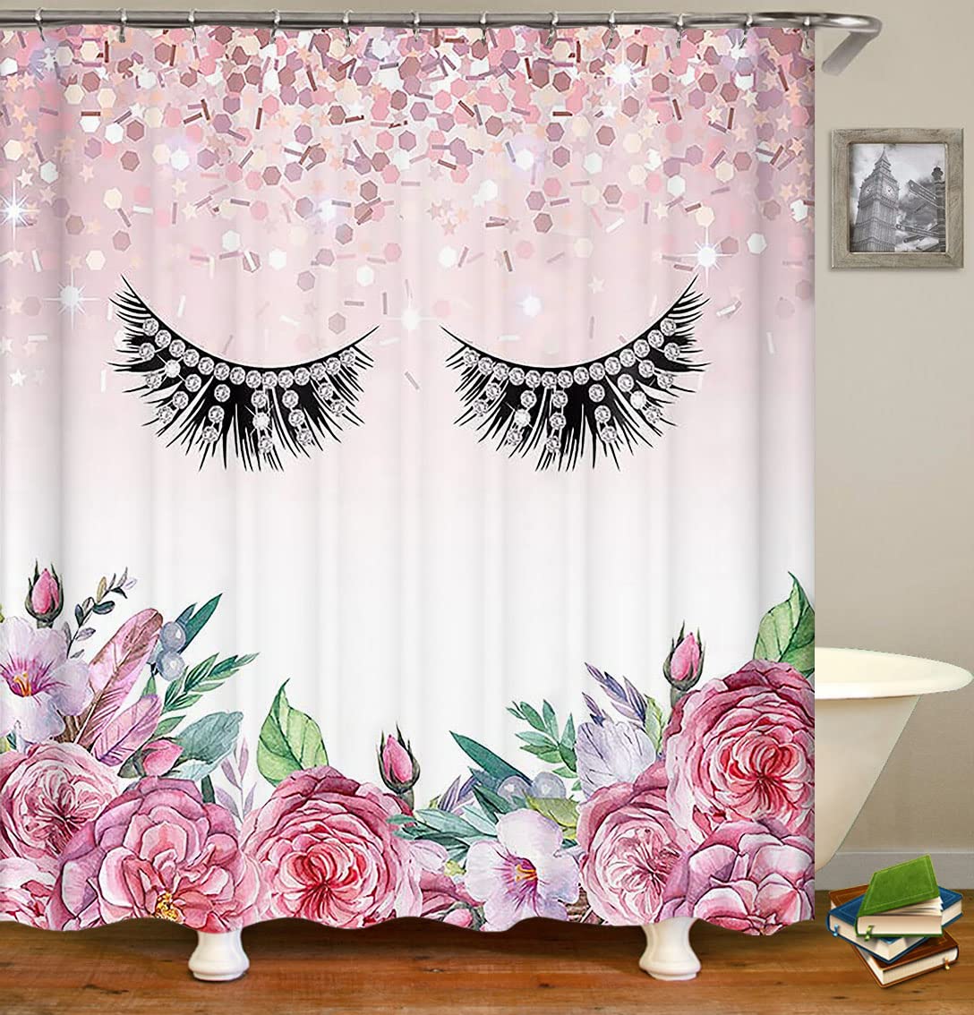 4PCS Sexy Black Girl Magic Shower Curtain Set,