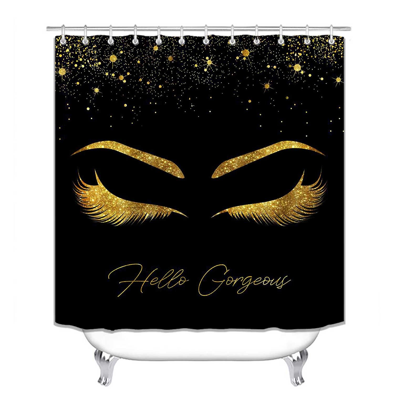 4PCS Sexy Black Girl Magic Shower Curtain Set,