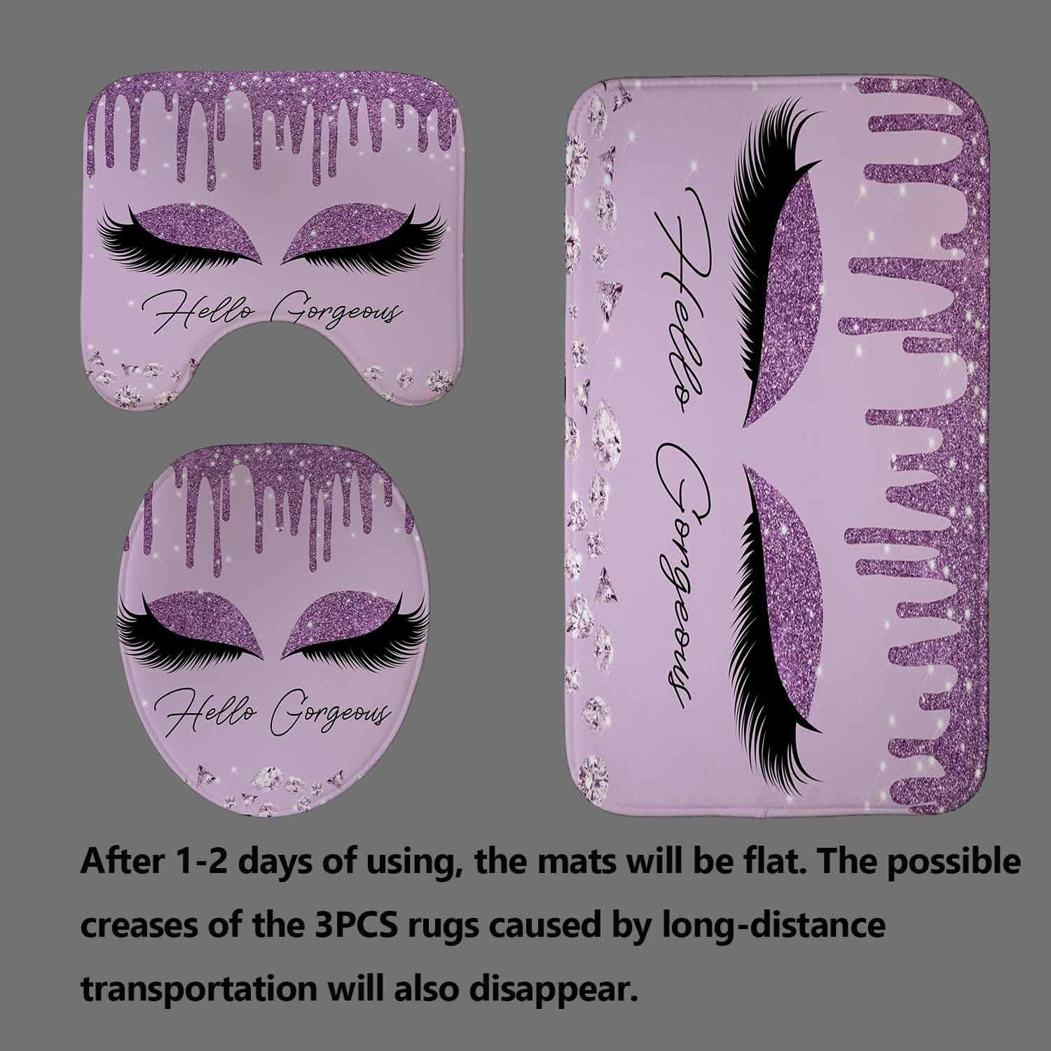 4PCS Sexy Black Girl Magic Shower Curtain Set,