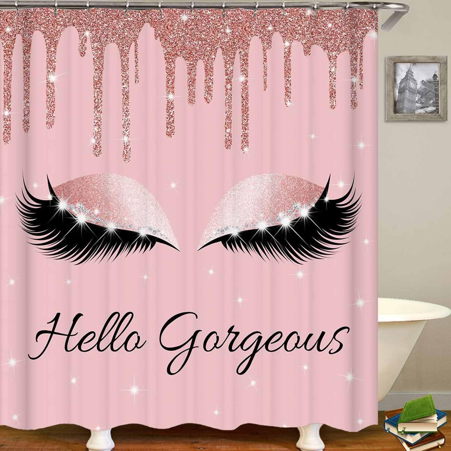 4PCS Sexy Black Girl Magic Shower Curtain Set,