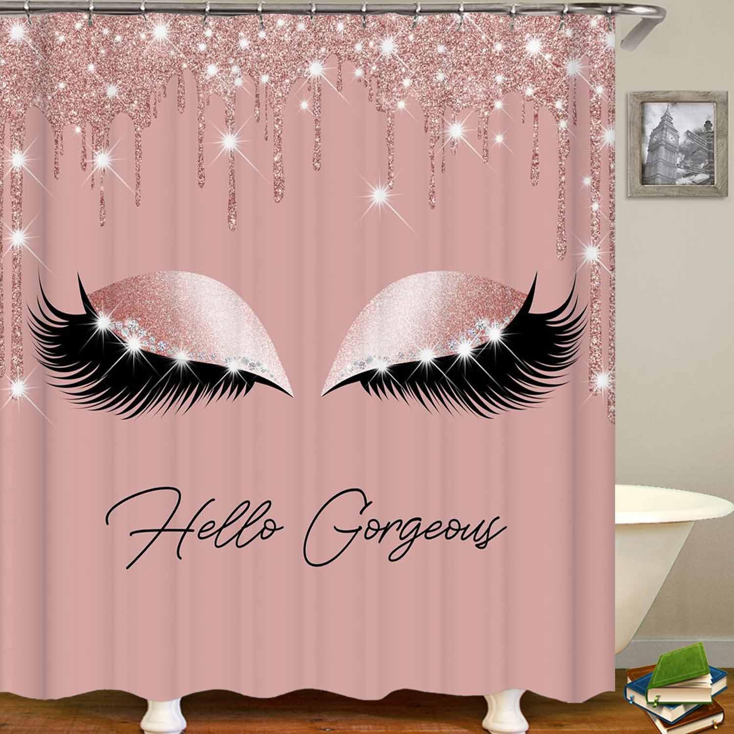 4PCS Sexy Black Girl Magic Shower Curtain Set,
