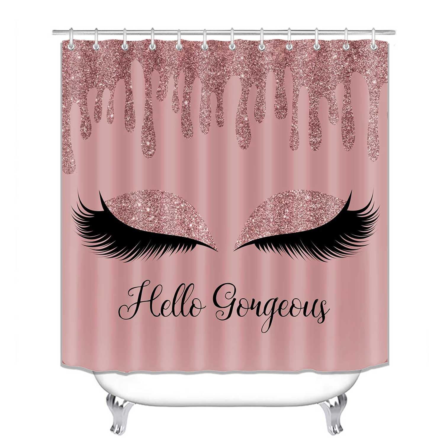 4PCS Sexy Black Girl Magic Shower Curtain Set,