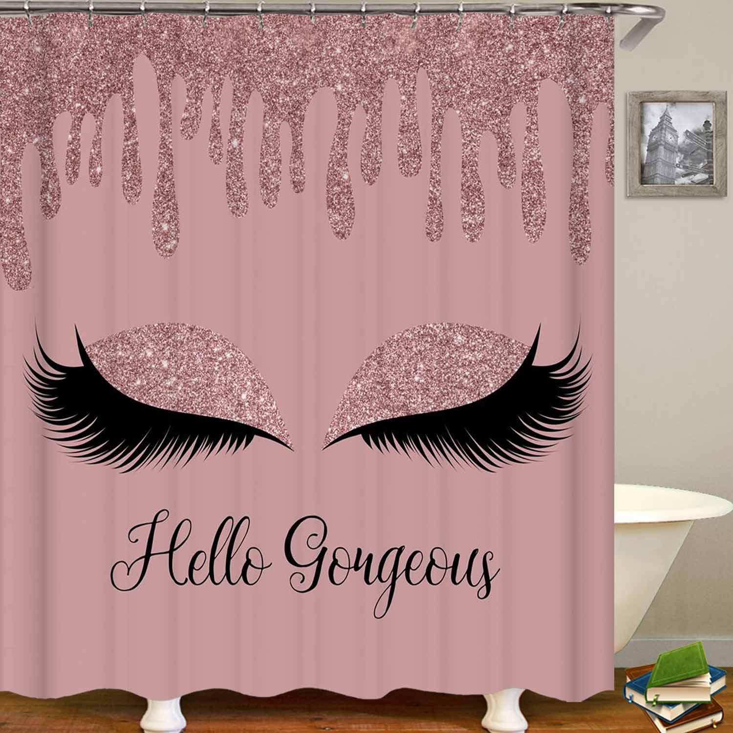 4PCS Sexy Black Girl Magic Shower Curtain Set,