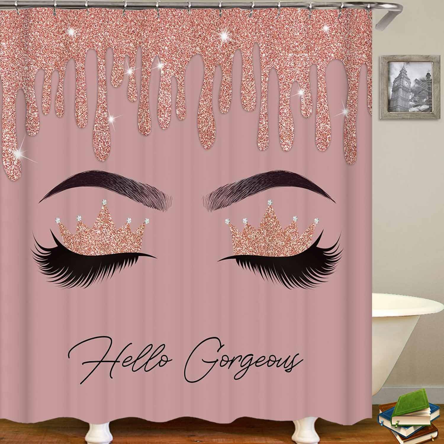 4PCS Sexy Black Girl Magic Shower Curtain Set,