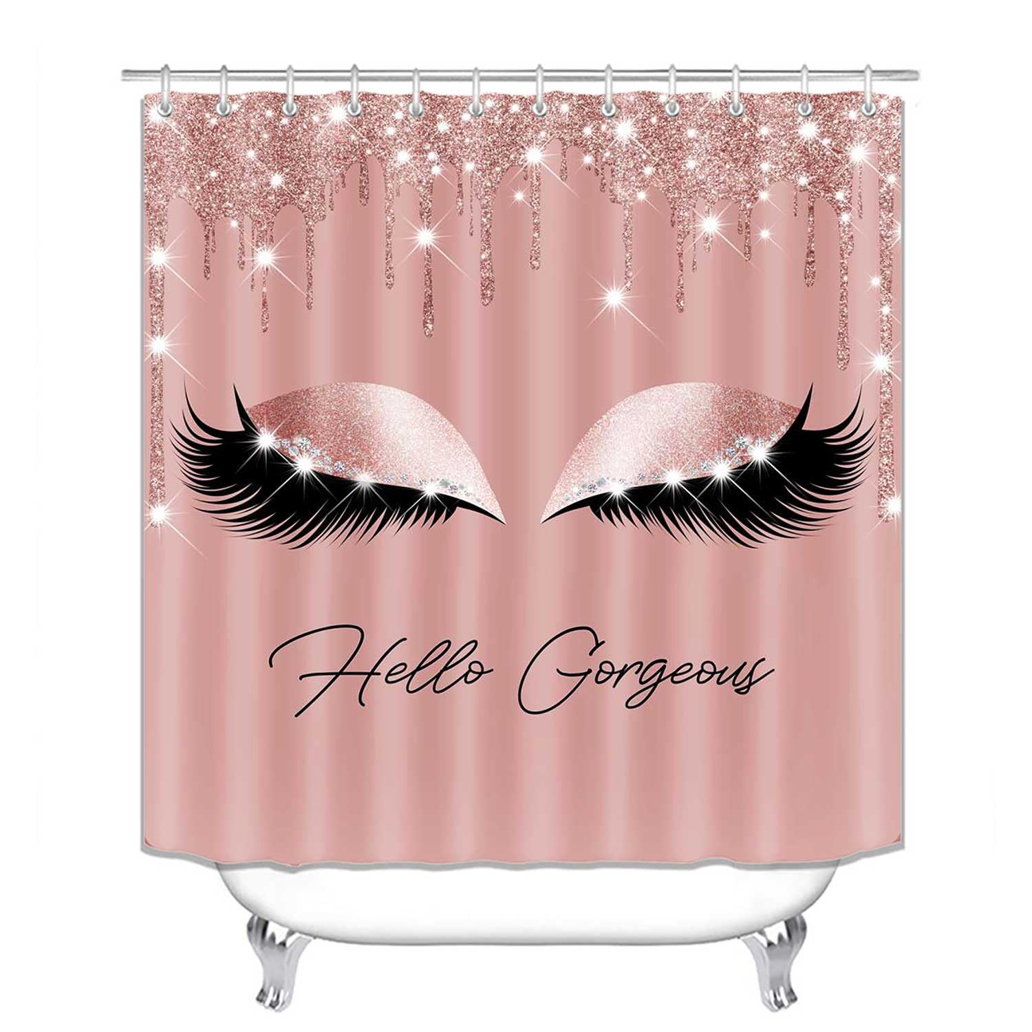4PCS Sexy Black Girl Magic Shower Curtain Set,