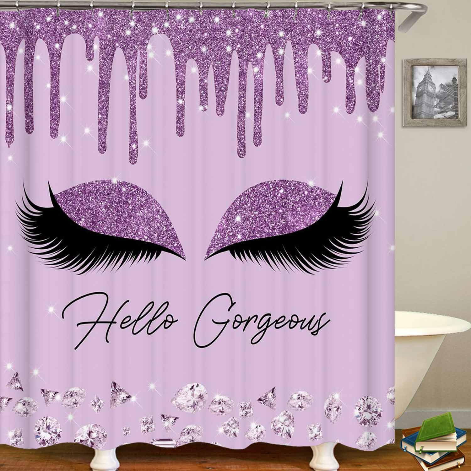 4PCS Sexy Black Girl Magic Shower Curtain Set,