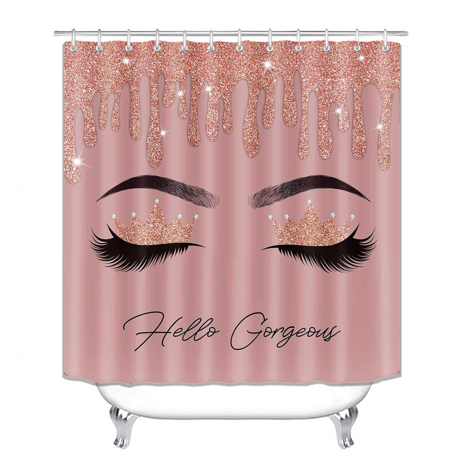 4PCS Sexy Black Girl Magic Shower Curtain Set,
