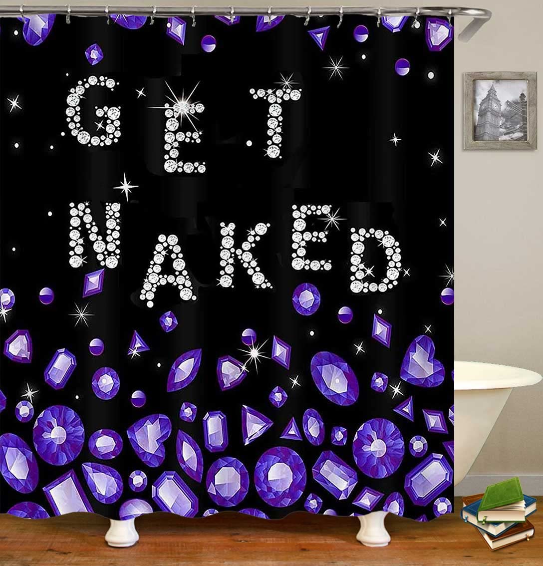 4PCS Sexy Black Girl Magic Shower Curtain Set,