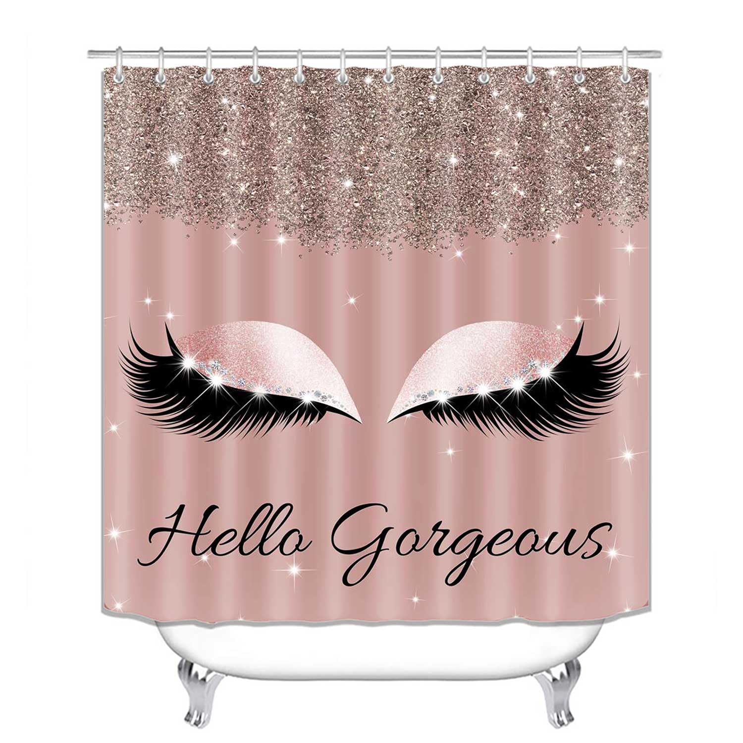4PCS Sexy Black Girl Magic Shower Curtain Set,