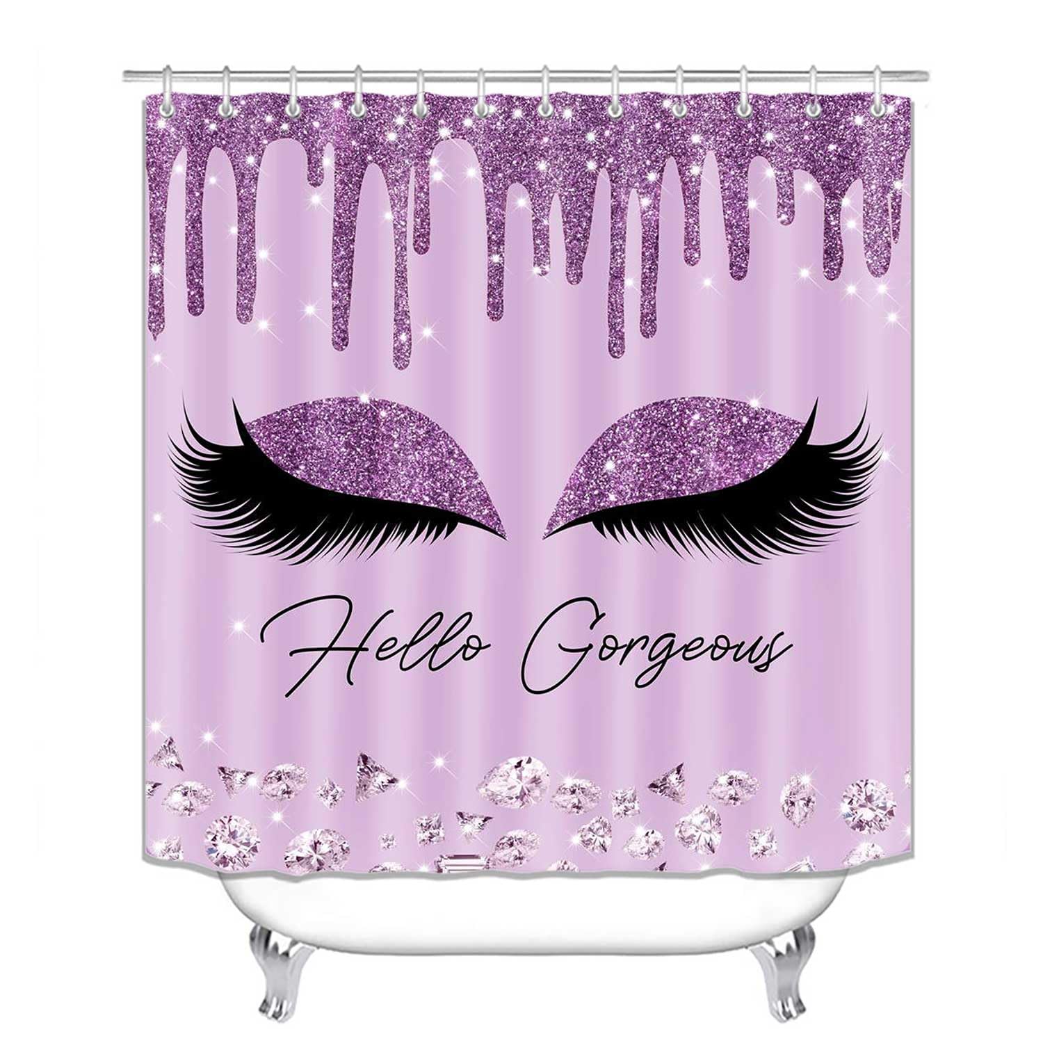 4PCS Sexy Black Girl Magic Shower Curtain Set,