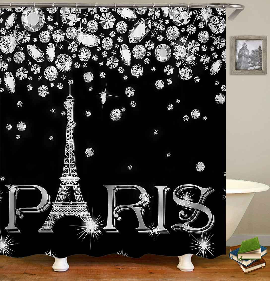 4PCS Sexy Black Girl Magic Shower Curtain Set,