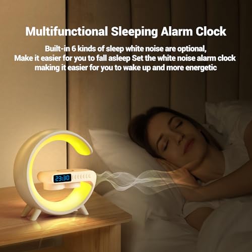 Wireless Charging Atmosphere Lamp with Bluetooth Speaker Alarm Clock Night Light