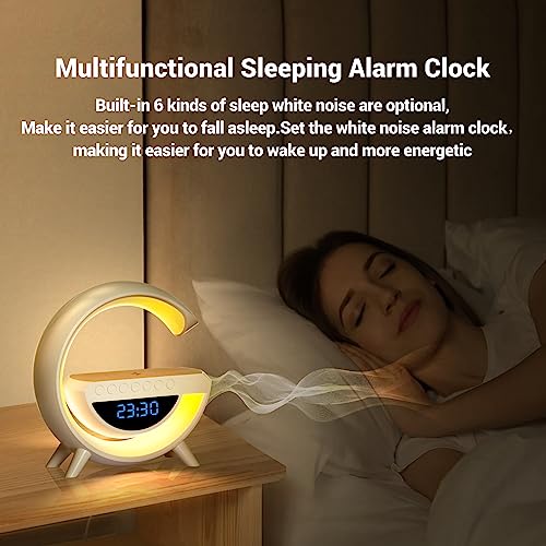Wireless Charging Atmosphere Lamp with Bluetooth Speaker Alarm Clock Night Light