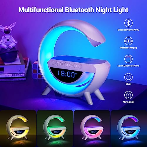 Wireless Charging Atmosphere Lamp with Bluetooth Speaker Alarm Clock Night Light
