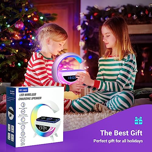 Wireless Charging Atmosphere Lamp with Bluetooth Speaker Alarm Clock Night Light