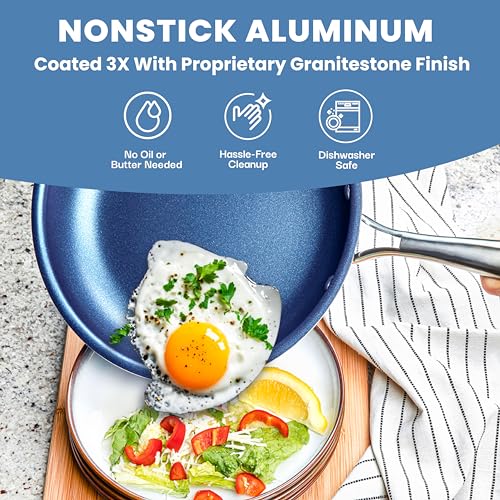 Granitestone 20 Pc Pots and Pans Set Non Stick Cookware Set, Kitchen Cookware Sets, Dishwasher safe
