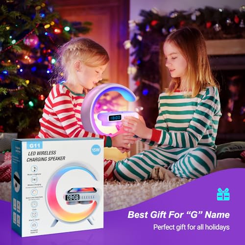 Wireless Charging Atmosphere Lamp with Bluetooth Speaker Alarm Clock Night Light