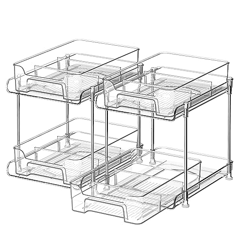 Under Sink Organizer 2 Pack, Bathroom Cabinet Organizer
