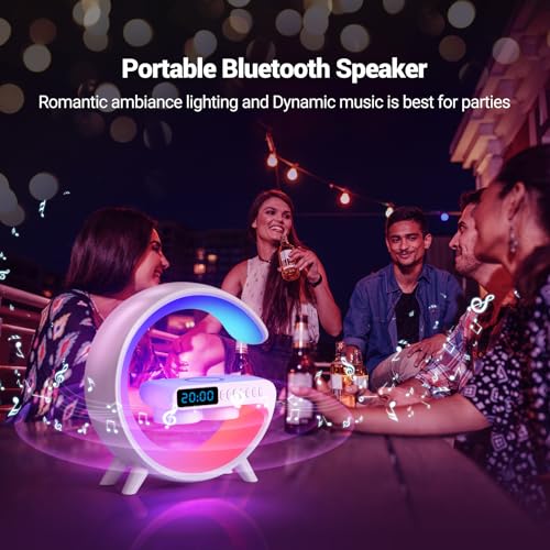 Wireless Charging Atmosphere Lamp with Bluetooth Speaker Alarm Clock Night Light